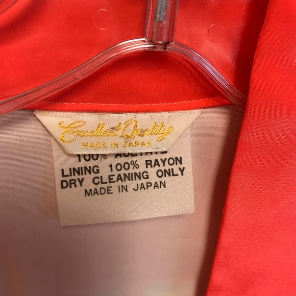 VINTAGE Long Kimono, Coral and Gold SZ M/L - Picture 3 of 8